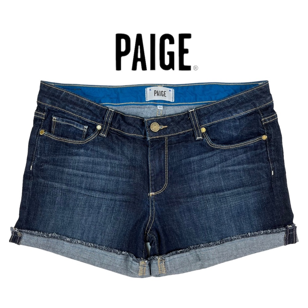 Paige | Jimmy Jimmy Short Dark Wash Denim Raw Hem | Women’s‎ Size 30